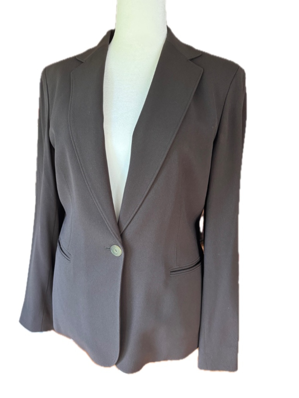 Vintage Anne Klein New York Blazer Dark Brown Tailored Minimalist Y2K